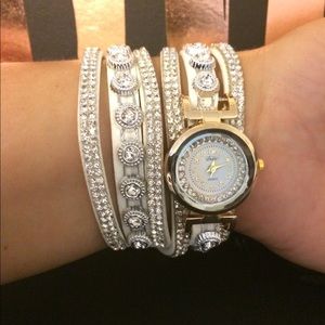 Studded Wrap Around Bracelet Watch